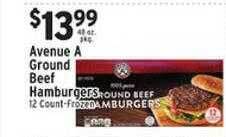 Associated Avenue a ground beef hamburgers offer