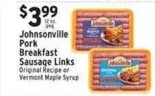 Associated Johnsonville pork breakfast sausage links offer