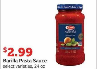 Fareway Barilla pasta sauce offer