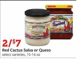 Fareway Red cactus salsa or queso offer