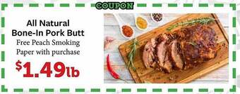 Fareway All natural bone-in pork butt offer
