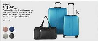 JC Penney Protocol kessler 3-pc luggage set offer