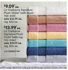 JC Penney Liz claiborne signature plush 30x56 offer