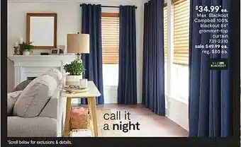 JC Penney Max blackout campbell 100% blackout 84 offer