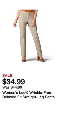 Kohl's Women's lee® wrinkle-free relaxed fit straight-leg pants offer