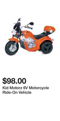 Kohl's Kid motorz 6v motorcycle ride-on vehicle offer