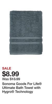 Kohl's Sonoma goods for life® ultimate bath towel with hygro® technology offer