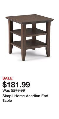 Kohl's Simpli home acadian end table offer