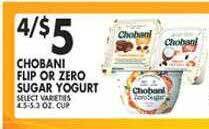 Met Foodmarkets Chobani flip or zero sugar yogurt offer