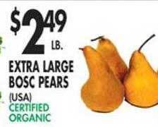 Met Foodmarkets Extra large bosc pears offer