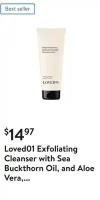 Walmart Loved01 exfoliating cleanser with sea buckthorn oil, and aloe vera, for all skin types 6 fl oz offer