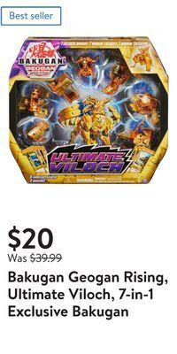 Walmart Bakugan geogan rising, ultimate viloch, 7-in-1 exclusive bakugan offer