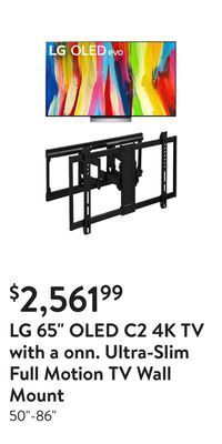 Walmart Lg 65" oled c2 4k tv with a onn. ultra-slim full motion tv wall mount offer