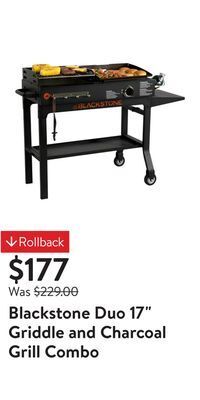 Walmart Blackstone duo 17" griddle and charcoal grill combo offer