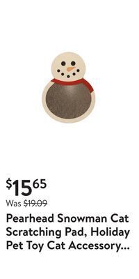 Walmart Pearhead snowman cat scratching pad, holiday pet toy cat accessory for pet owners offer