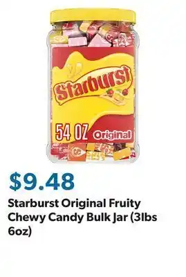 Sam's Club Starburst original fruity chewy candy bulk jar (3lbs 6oz) offer