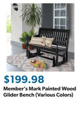 Sam's Club Member's mark painted wood glider bench (various colors) offer