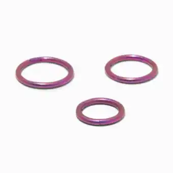 Claire's Titanium 18g pink anodized mixed nose hoops - 3 pack offer