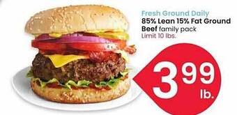 Albertsons 85% lean 15% fat ground beef offer