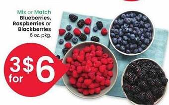 Albertsons Blueberries, raspberries or blackberries offer