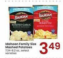 Albertsons Idahoan family size mashed potatoes offer
