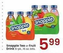 Albertsons Snapple tea or fruit drink offer