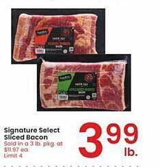 Albertsons Signature select sliced bacon offer