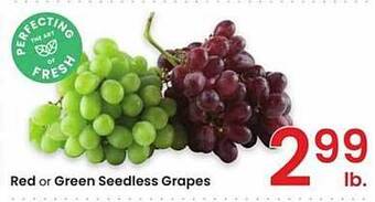 Albertsons Red or green seedless grapes offer