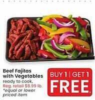 Albertsons Beef fajitas with vegetables offer