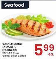 Albertsons Fresh atlantic salmon or steelhead portion offer