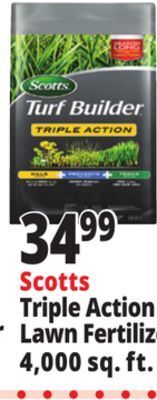 Ocean State Job Lot Scotts triple action lawn fertilizer 4,000 sq. ft. offer