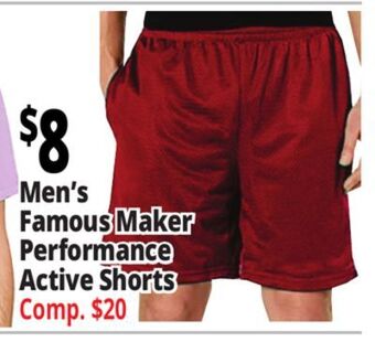 Ocean State Job Lot Men's famous maker performance active shorts offer