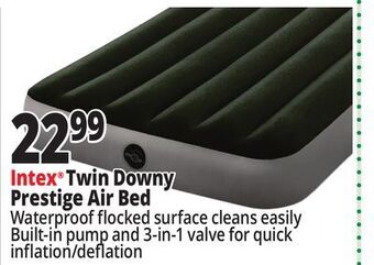 Ocean State Job Lot Intex twin dura-beam prestige downy air mattress with air pump offer