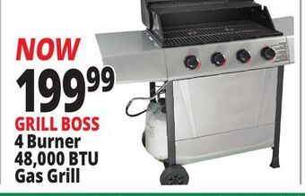 Ocean State Job Lot Grill boss 4 burner 48,000 btu gas grill offer