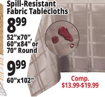 Ocean State Job Lot Spill-resistant fabric tablecloths offer