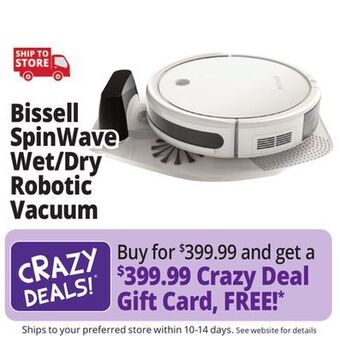 Ocean State Job Lot Bissell spinwave wet and dry robotic vacuum offer