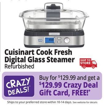Ocean State Job Lot Cuisinart cook fresh digital glass steamer (certified refurbished) offer