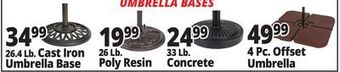 Ocean State Job Lot Cast iron patio umbrella base, 26 lbs offer