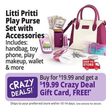 Ocean State Job Lot Litti pritti play purse set with accessories offer