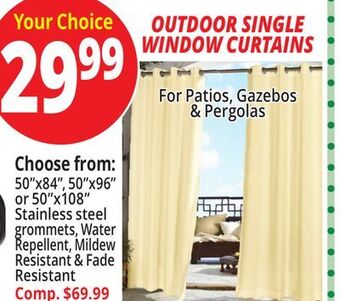Ocean State Job Lot Outdoor single window curtains offer