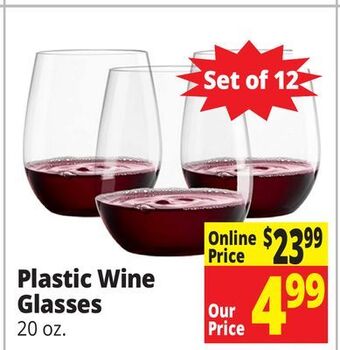 Ocean State Job Lot Plastic wine glasses offer