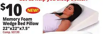 Ocean State Job Lot Memory foam wedge bed pillow 22"x22"x7.5" offer