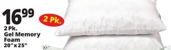 Ocean State Job Lot Gel memory foam pillow, 2-pack offer