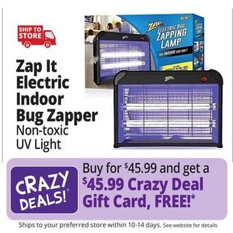 Ocean State Job Lot Zap it! electric indoor bug zapper with non-toxic attractant uv light and electric shock offer