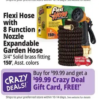 Ocean State Job Lot Flexi hose with 8-function nozzle, 150 offer