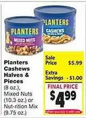 Family Fare Planters cashews halves & pieces offer