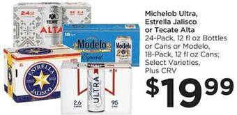 Food 4 Less Michelob ultra, estrella jalisco or tecate alta offer