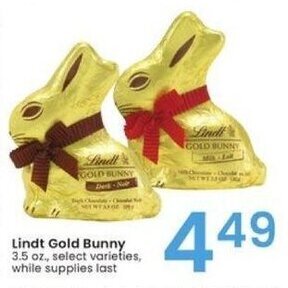 Albertsons Lindt Gold Bunny 3.5 oz offer