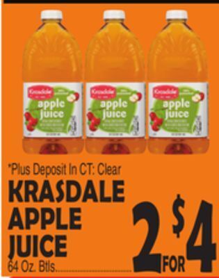 Bravo Supermarkets Krasdale apple juice offer