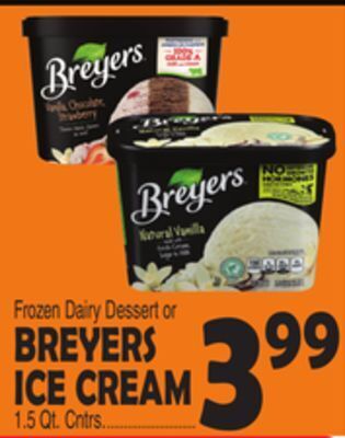 Bravo Supermarkets Breyers ice cream offer